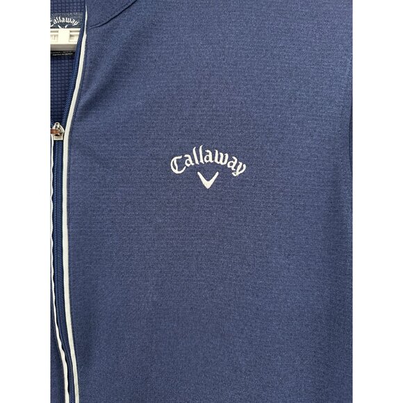 Callaway Men’s Size L Blue Full Zip Golf Jacket Long Sleeve Weather Series - Picture 3 of 7